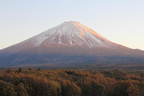 夕焼けの富士山